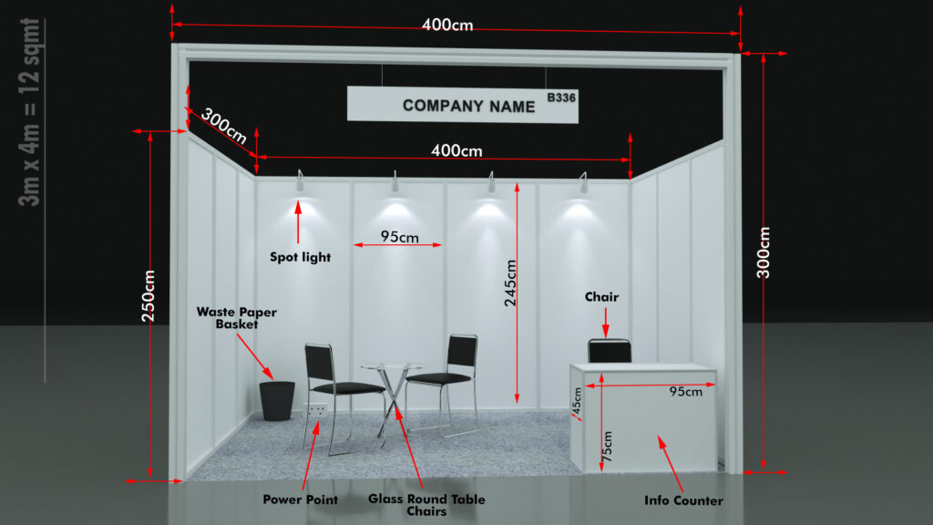 Sample Design of 12 sqm. Single Side Open Built-Up / Shell Scheme Stall